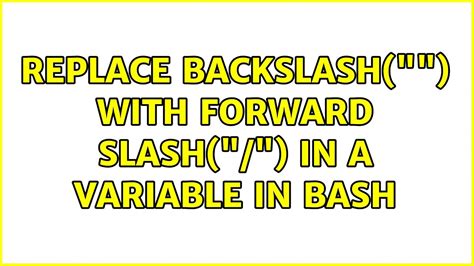 bash replace backslash with forward slash
